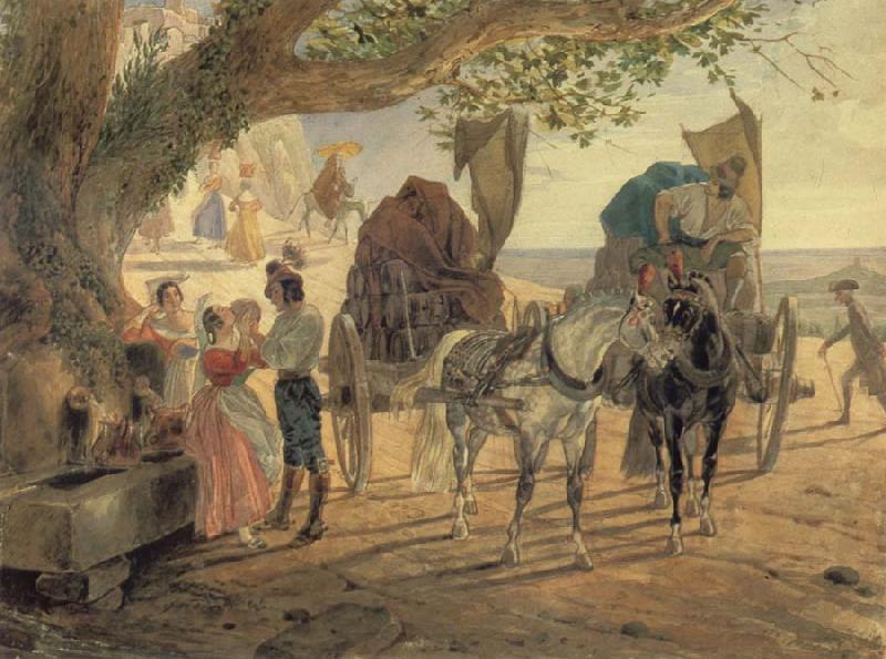 Karl Briullov Merry-Making in albano Germany oil painting art